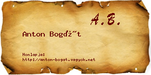 Anton Bogát névjegykártya